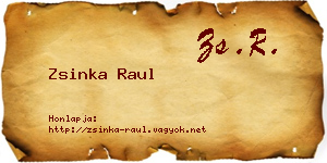 Zsinka Raul névjegykártya
